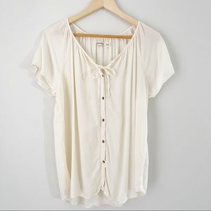 Faded Glory Bohemian Cream White Top Sz Large